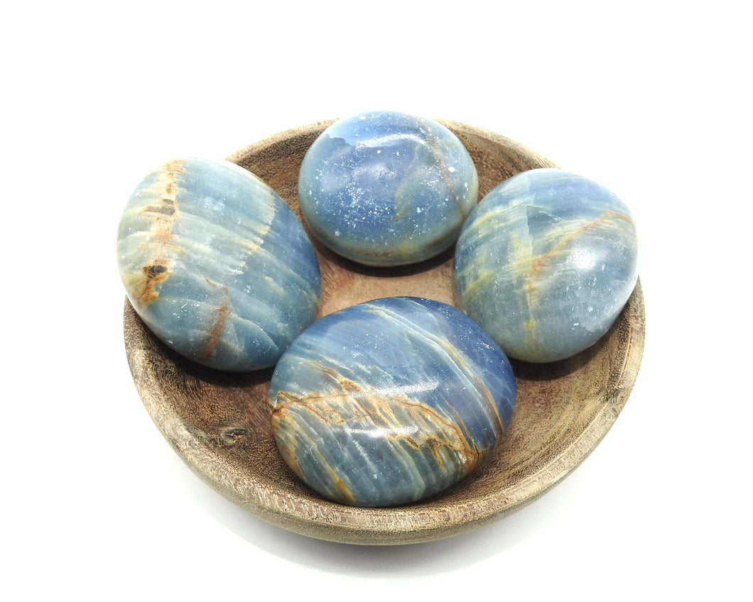 Blue Onyx Palm Stone Crystal - Mystic Fox